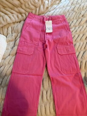 Zara Hot Pink Cargo Pants